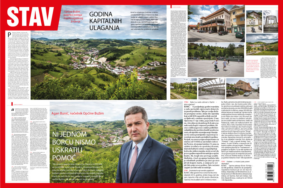 INTERVJU OPĆINSKOG NAČELNIKA OBJAVLJEN U SEDMIČNIM NOVINAMA “STAV”