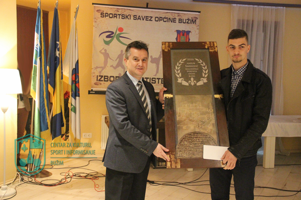 HARUN ŠAHINOVIĆ DRUGI PUT ZA REDOM PROGLAŠEN ZA NAJBOLJEG SPORTISTU OPĆINE BUŽIM