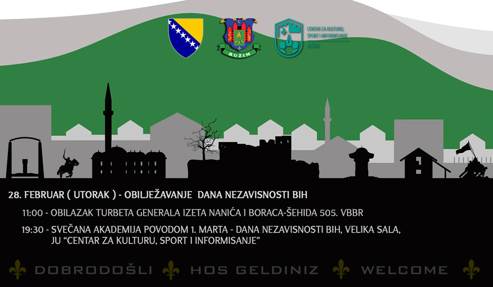 POZIV NA OBILJEŽAVANJE 1. MARTA – DANA NEZAVISNOSTI BOSNE I HERCEGOVINE